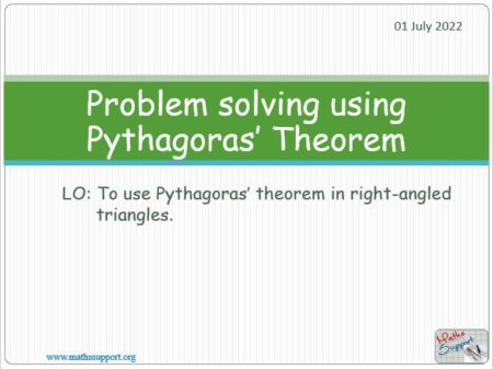 Maths IGCSE C5.6.2 Pythagoras: solve problems