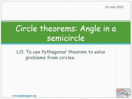 Maths IGCSE C5.7.2 Angle in a semicircle
