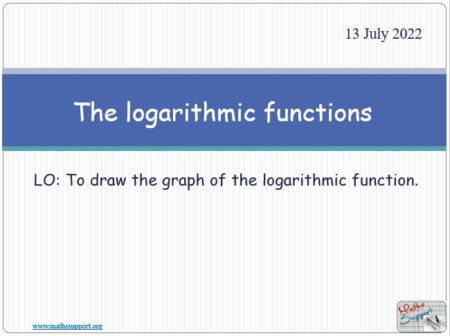 Maths IGCSE E3.101 The logarithmic function