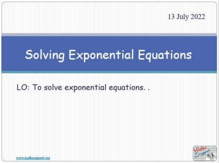 Maths IGCSE E3.104 Exponential  equations
