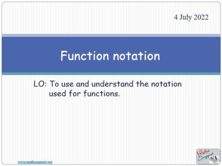 Maths IGCSE E3.11 Function notation