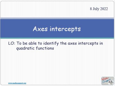 Maths IGCSE E3.22.1 Axes intercepts