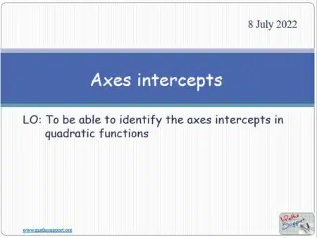 Maths IGCSE E3.22.1 Axes intercepts