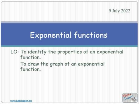 Maths IGCSE E3.25 The Exponential functions