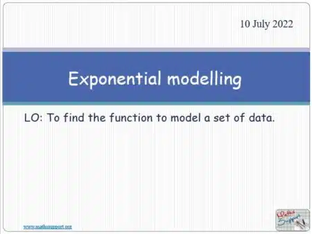 Maths IGCSE E3.25.2 Exponential modelling