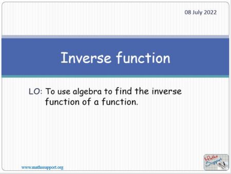 Maths IGCSE   E3.9  The Inverse functions