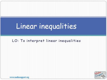 Maths IGCSE E2.1.0 Interpreting linear inequalities