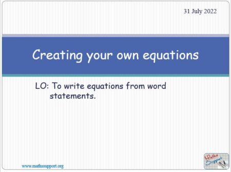 Maths IGCSE E2.03.2 Forming equations