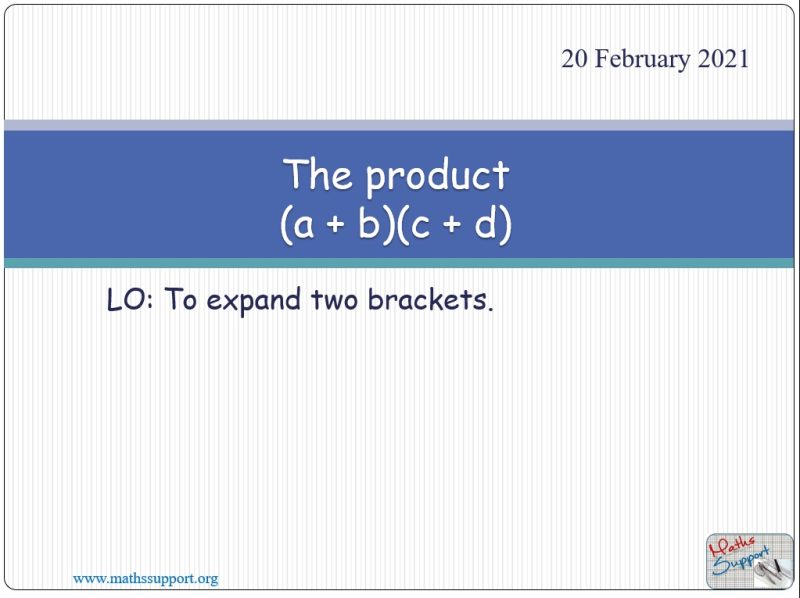 Maths IGCSE E2.71 The product (a + b)(c + d)