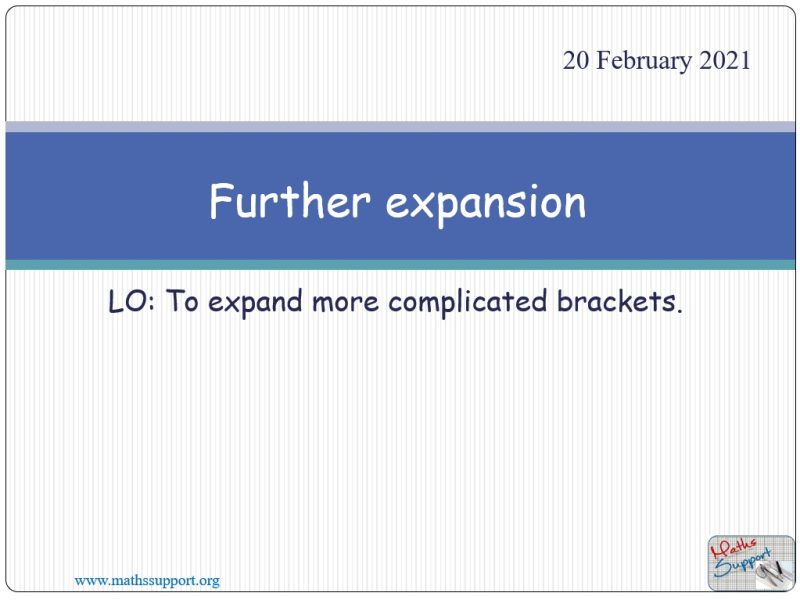 Maths IGCSE E2.74 Further expansion