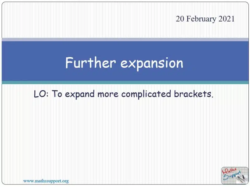 Maths IGCSE E2.74 Further expansion