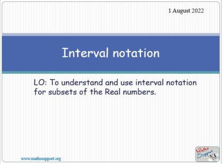 Maths IGCSE E9.21 Interval notation