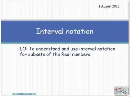 Maths IGCSE E9.21 Interval notation