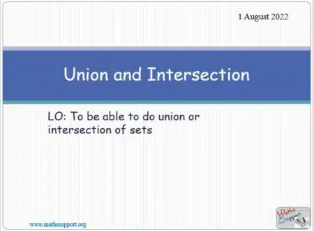 Maths IGCSE E9.40 Union and intersection of sets