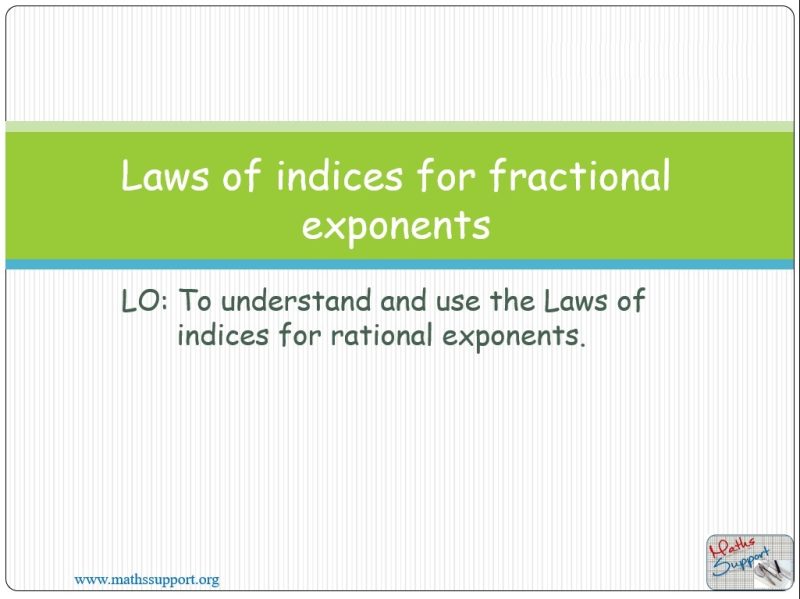 Maths IBAA – 1.71 Laws of exponents with rational exponents