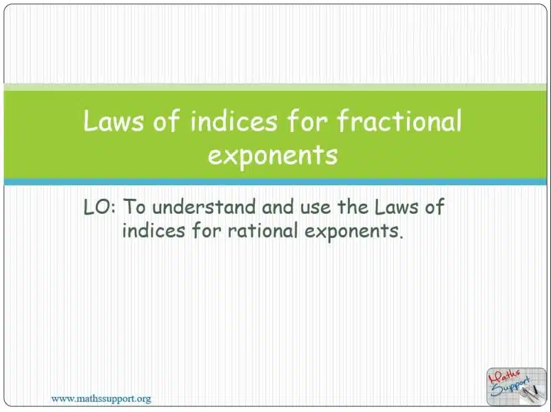 Maths IBAA – 1.71 Laws of exponents with rational exponents