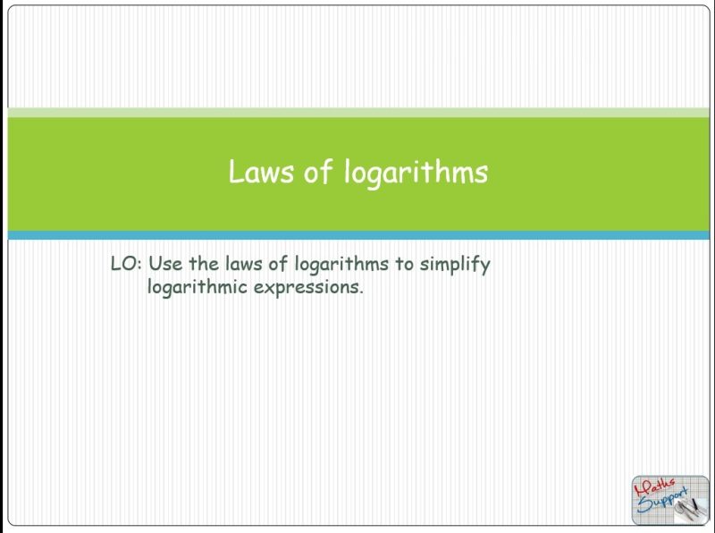 Maths IBAA – 1.72 Laws of logarithms