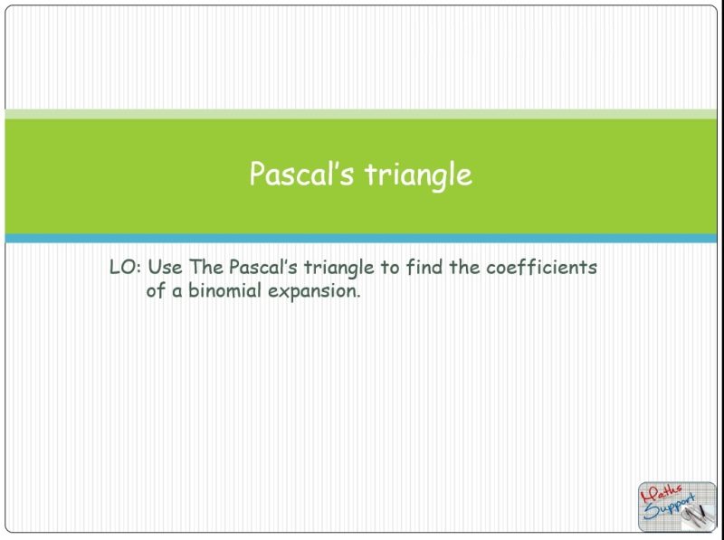 Maths IBAA – 1.91 Pascal's triangle