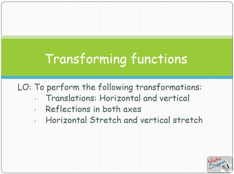 Maths IBAA – 2.111 Transformations of functions