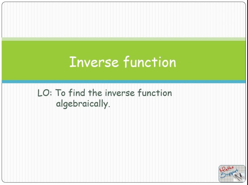 Maths IBAA – 2.22 Inverse function