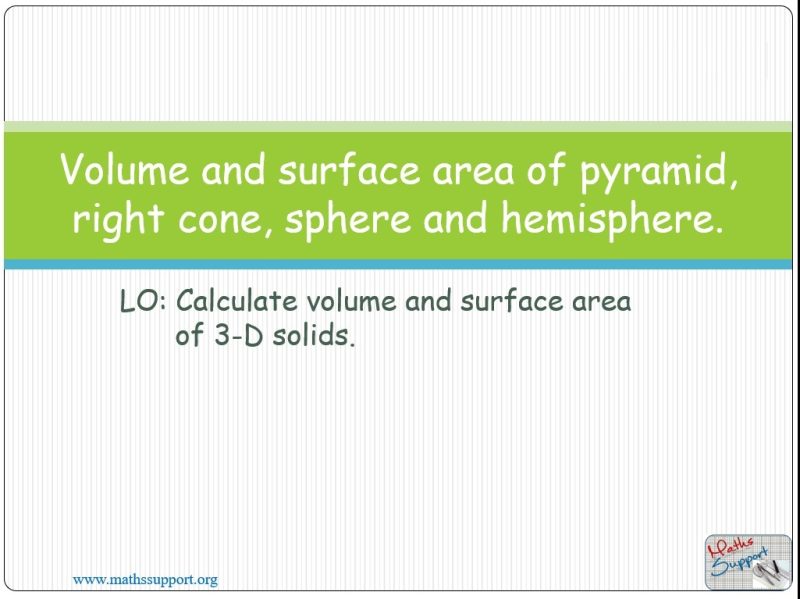 Maths IBAA – 3.12 Volume and surface area of 3D shapes