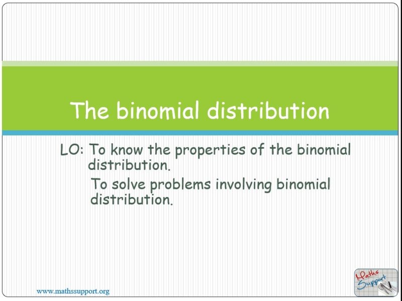Maths IBAA – 4.081 The Binomial distribution