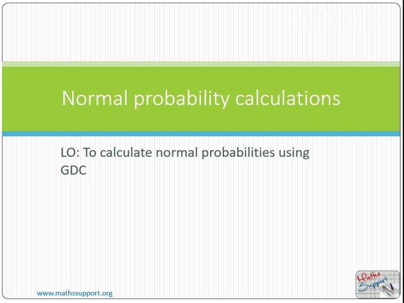 Maths IBAA – 4.094 Normal probability calculations