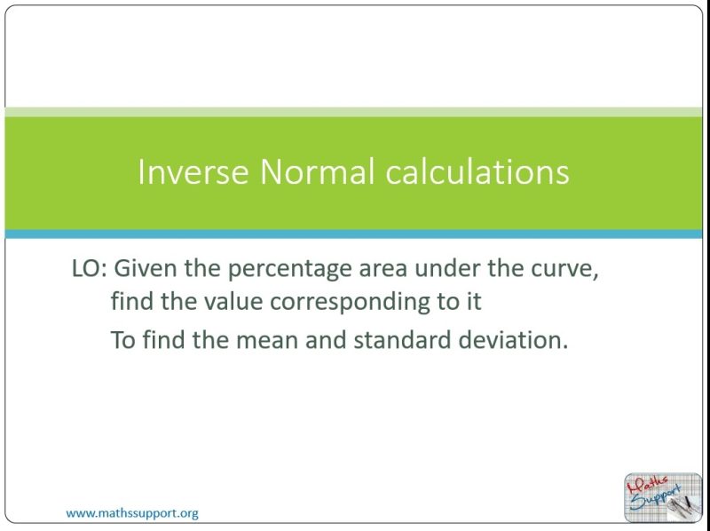 Maths IBAA – 4.095 Inverse normal calculations