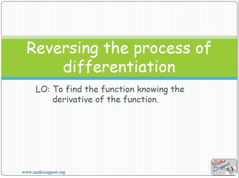 Maths IBAA – 5.051 Introduction to integration