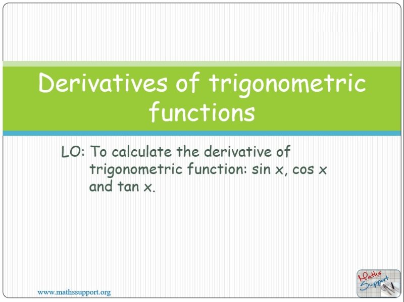 Maths IBAA – 5.061.2 The derivative of sin, cos and tan