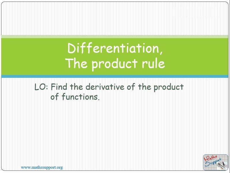 Maths IBAA – 5.062 Differentiation: The product rule