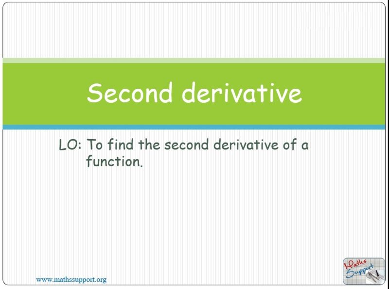 Maths IBAA – 5.071 The second derivative