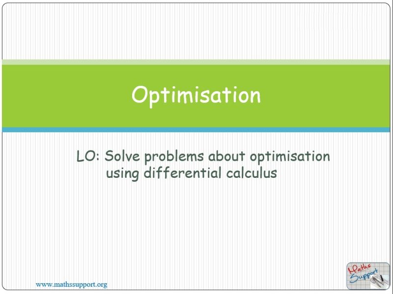 Maths IBAA – 5.083 Optimisation