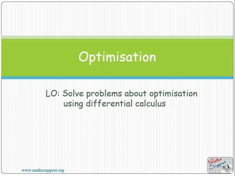 Maths IBAA – 5.083 Optimisation