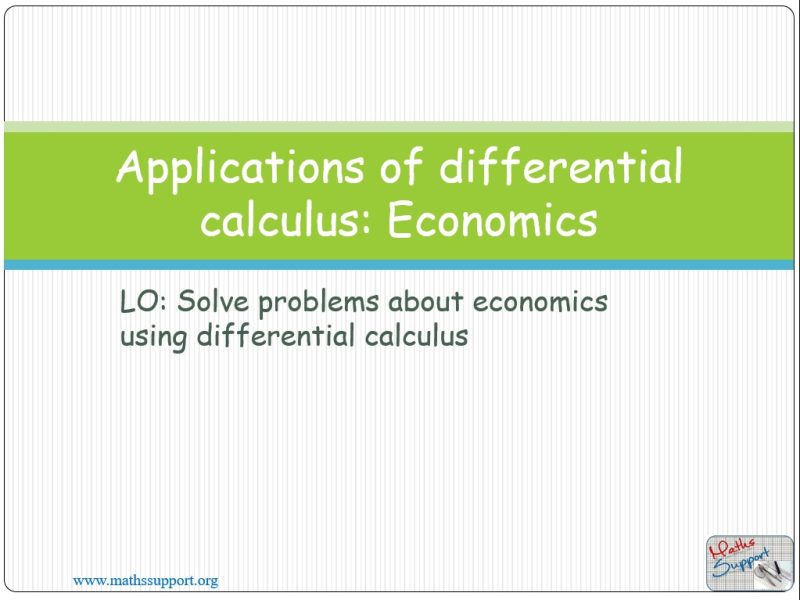 Maths IBAA – 5.092 Economics problems using calculus