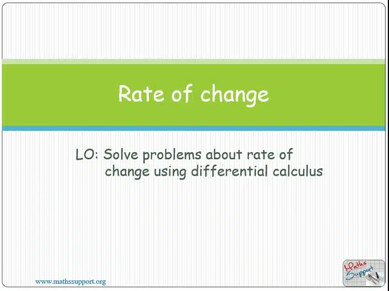 Maths IBAA – 5.093 Rates of change