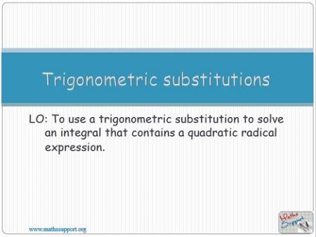 Maths AA-HL 5.16.4 Using trigonometric substitution