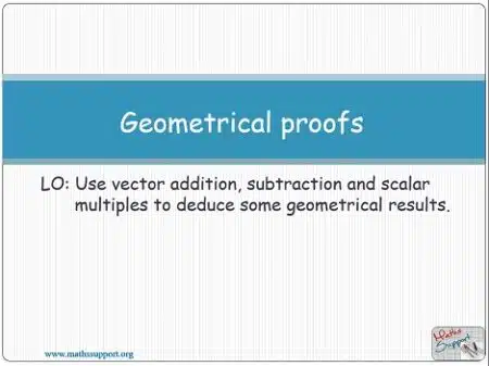 Maths AA-HL 3.12.7 Proofs of geometrical properties using vectors