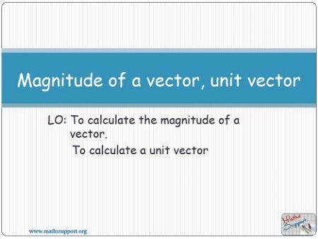 Maths AA-HL 3.12.5 Magnitude of a vector, unit vector