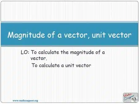 Maths AA-HL 3.12.5 Magnitude of a vector, unit vector