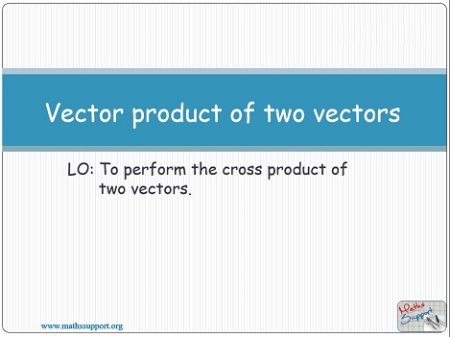 Maths AA-HL 3.16.1 The definition of the vector product of two vectors