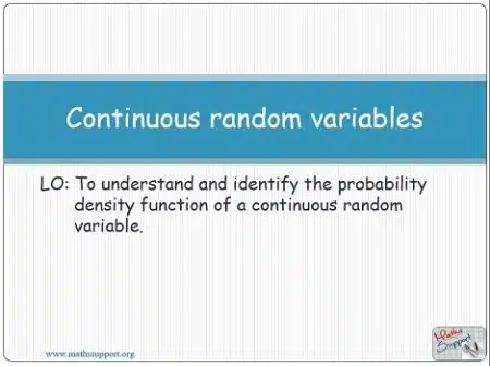 Maths AA-HL 4.14.1 Cont. random variable and density function