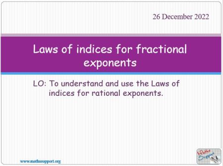 Maths AI-HL 1.10.1 Laws of indices for fractional exponents