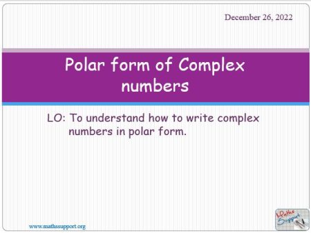 Maths AI-HL 1.13.1 Complex numbers in polar form