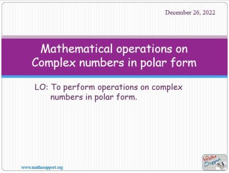 Maths AI-HL 1.13.2 Operations with complex numbers in polar form
