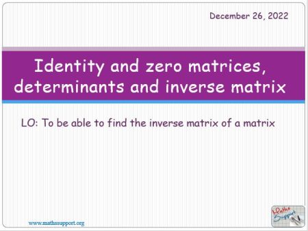 Maths AI-HL 1.14.4 Determinants and inverse matrices