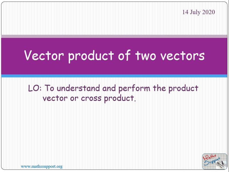 Maths AI-HL 3.13.3 The definition of the vector product of two vectors