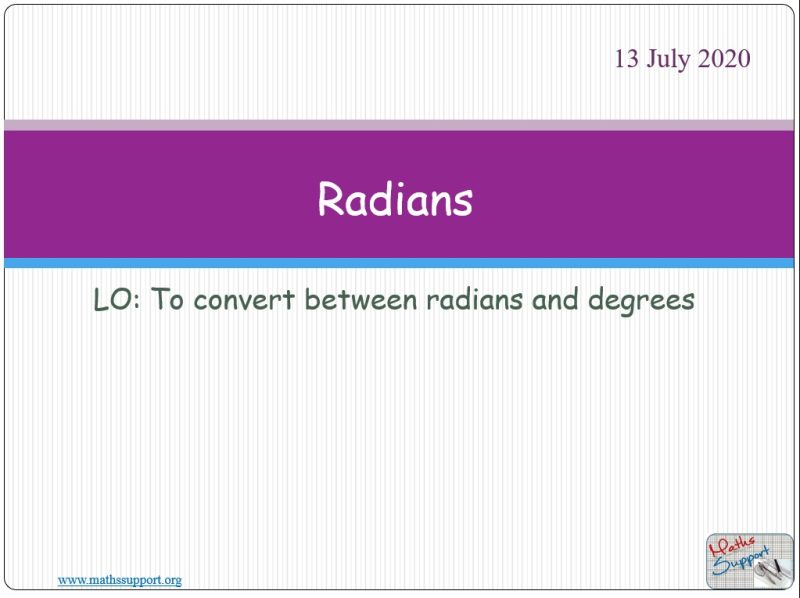 Maths AI-HL 3.07.1 The definition of radians