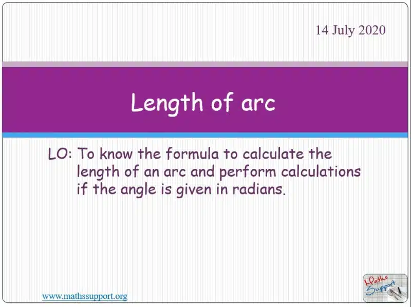 Maths AI-HL 3.07.3 Length of an arc using radians