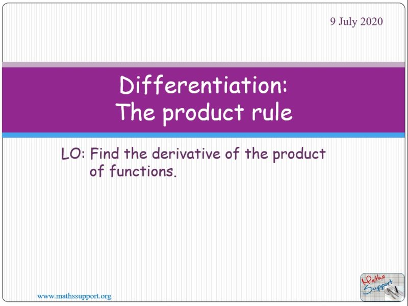 Maths AI-HL 5.09.2 Differentiation: The product rule